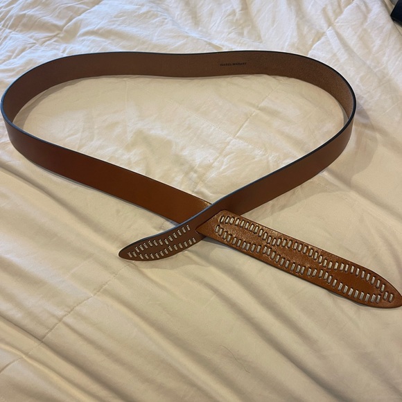 NWOT ISABEL MARANT Lecce Studded Leather Belt in TAN medium main image 4